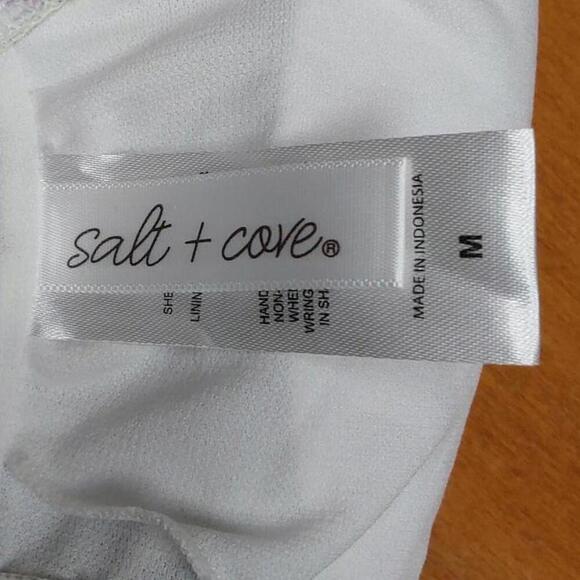 Floral Printed One-Shoulder Side-Shirred Bikini Top | Salt + Cove | Medium - Picture 6 of 8